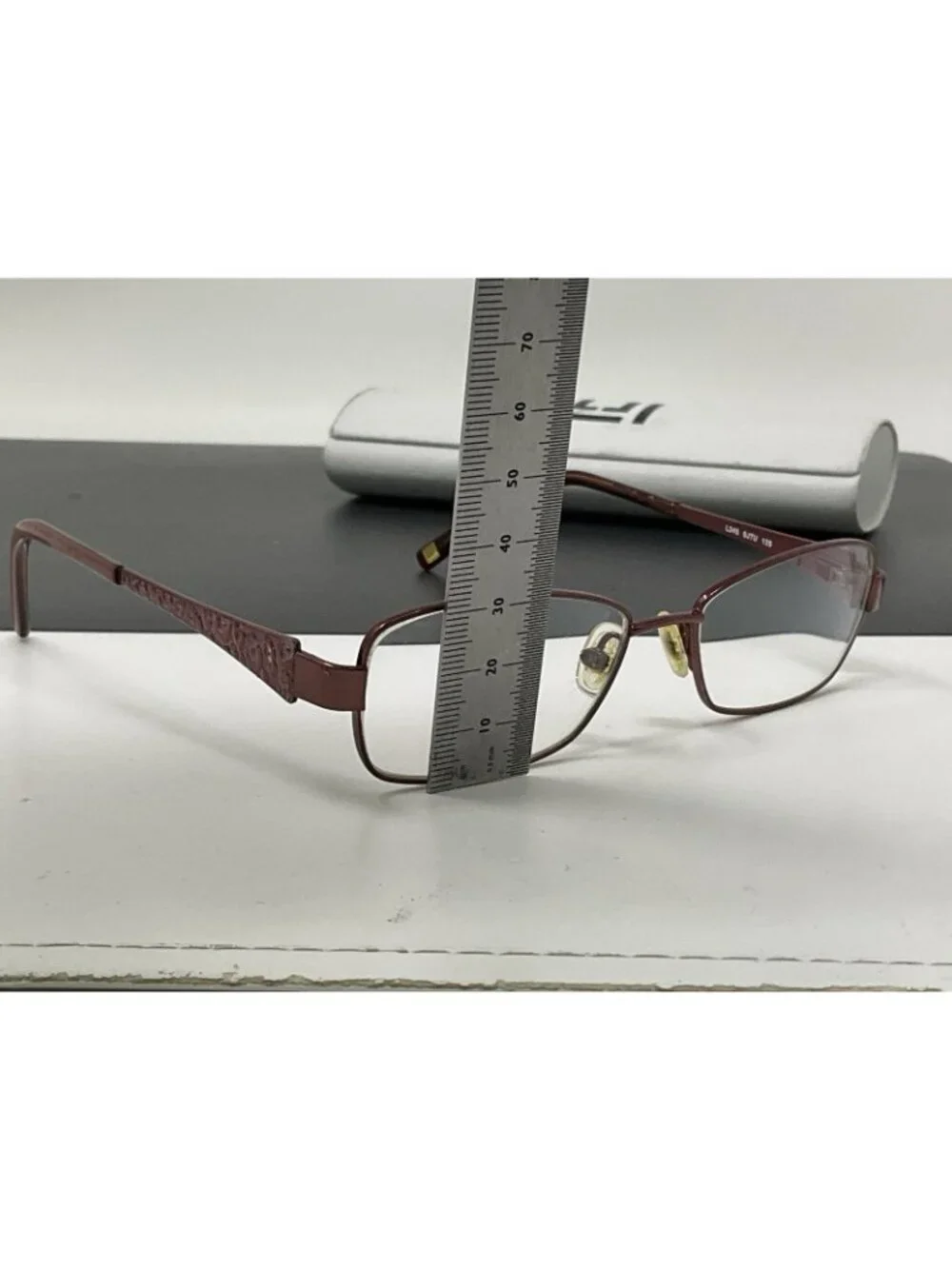 Liz Claiborne Eyeglasses Womens Burgundy L345 0JTU Metal Frames 51-16-135